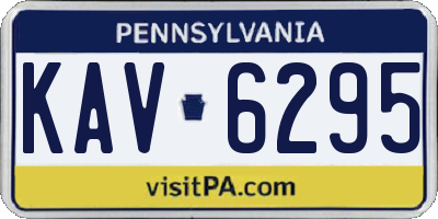 PA license plate KAV6295