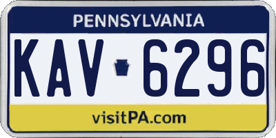 PA license plate KAV6296