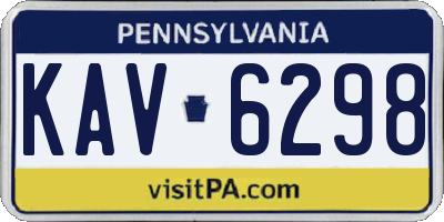 PA license plate KAV6298