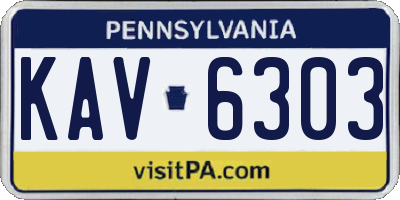 PA license plate KAV6303