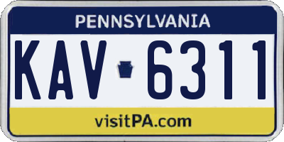 PA license plate KAV6311
