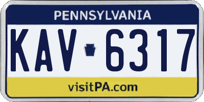 PA license plate KAV6317