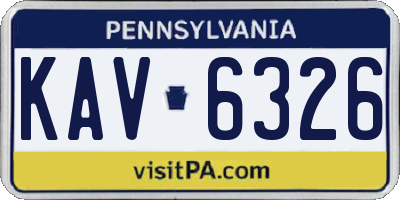 PA license plate KAV6326