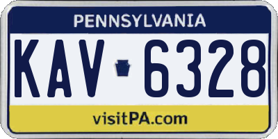 PA license plate KAV6328