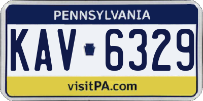 PA license plate KAV6329