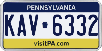PA license plate KAV6332