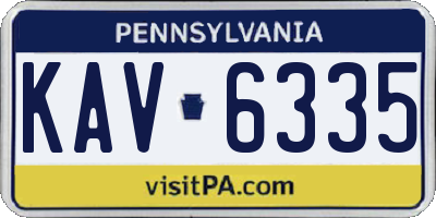 PA license plate KAV6335