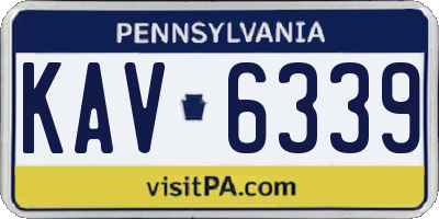 PA license plate KAV6339