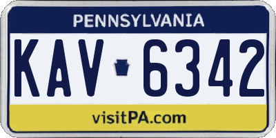 PA license plate KAV6342