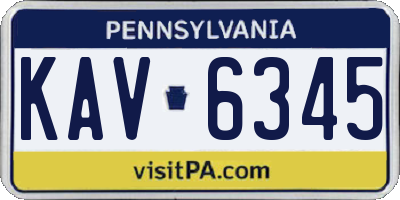 PA license plate KAV6345