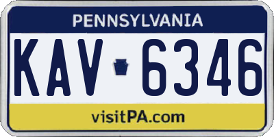 PA license plate KAV6346