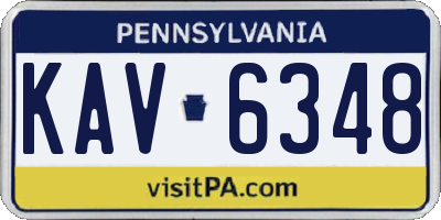 PA license plate KAV6348