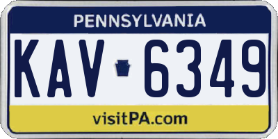 PA license plate KAV6349