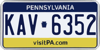 PA license plate KAV6352