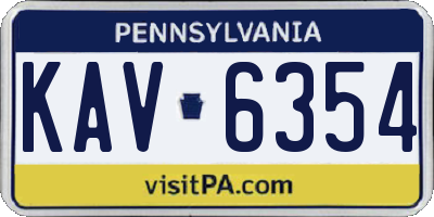 PA license plate KAV6354