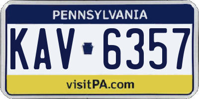 PA license plate KAV6357