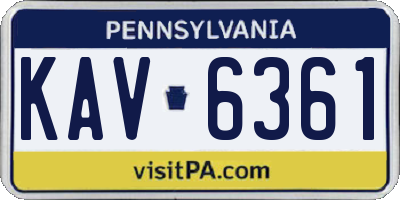 PA license plate KAV6361