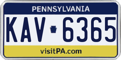 PA license plate KAV6365