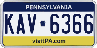 PA license plate KAV6366