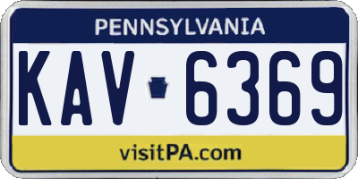 PA license plate KAV6369