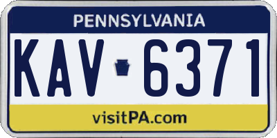 PA license plate KAV6371