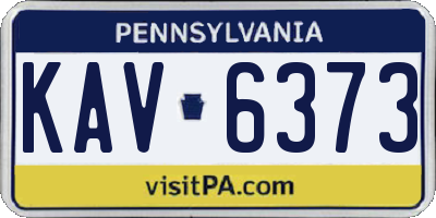 PA license plate KAV6373