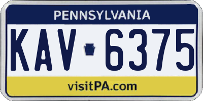 PA license plate KAV6375