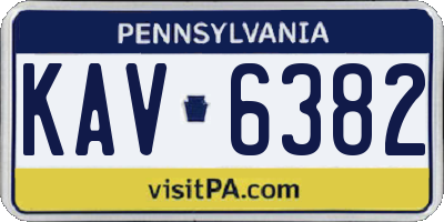 PA license plate KAV6382