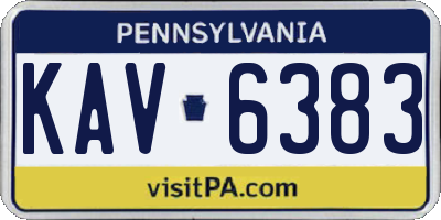 PA license plate KAV6383
