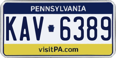 PA license plate KAV6389