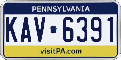 PA license plate KAV6391