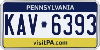 PA license plate KAV6393