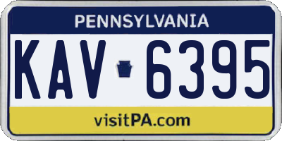 PA license plate KAV6395