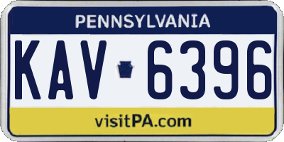PA license plate KAV6396