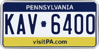 PA license plate KAV6400