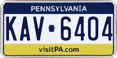 PA license plate KAV6404