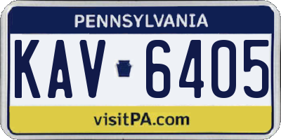 PA license plate KAV6405