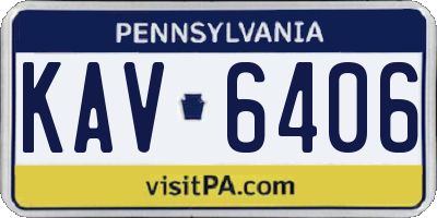 PA license plate KAV6406