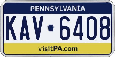 PA license plate KAV6408