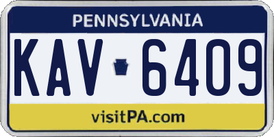 PA license plate KAV6409