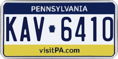 PA license plate KAV6410