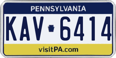 PA license plate KAV6414