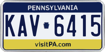 PA license plate KAV6415