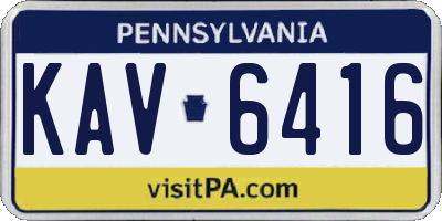 PA license plate KAV6416
