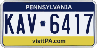 PA license plate KAV6417
