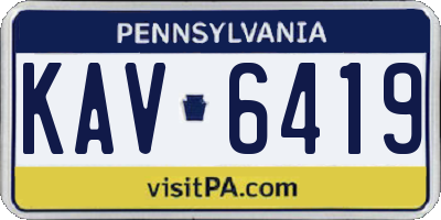 PA license plate KAV6419