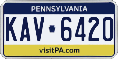 PA license plate KAV6420