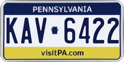 PA license plate KAV6422