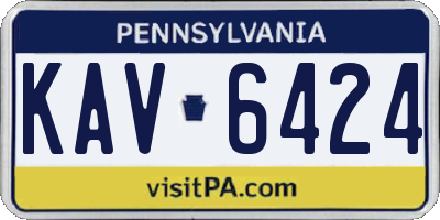 PA license plate KAV6424