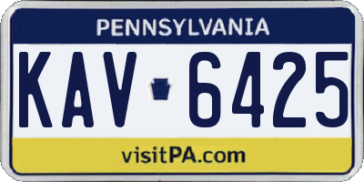 PA license plate KAV6425